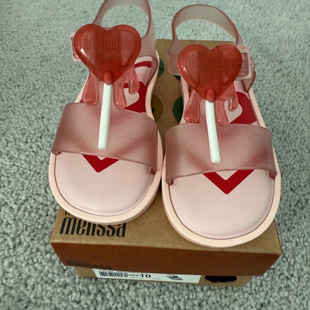 Mini Melissa pink and red lollipop sandal. Size 10